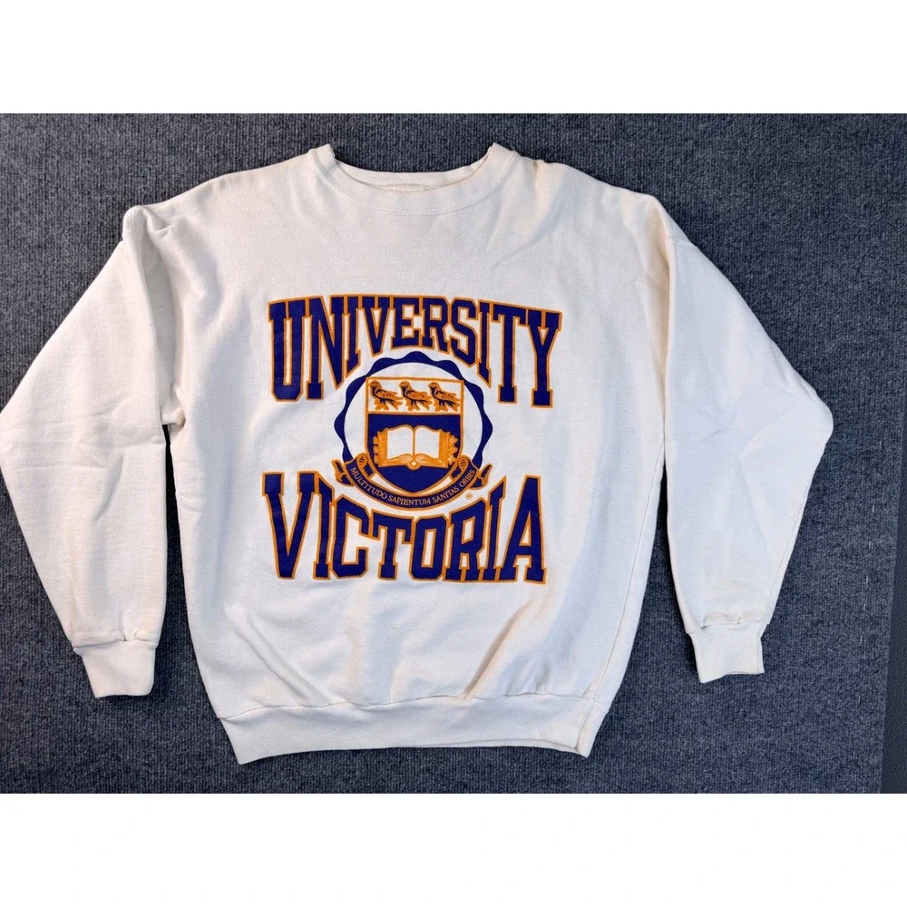 Vintage Balboa Beach Club University Victoria Sweatshirt Mens XL White Canada